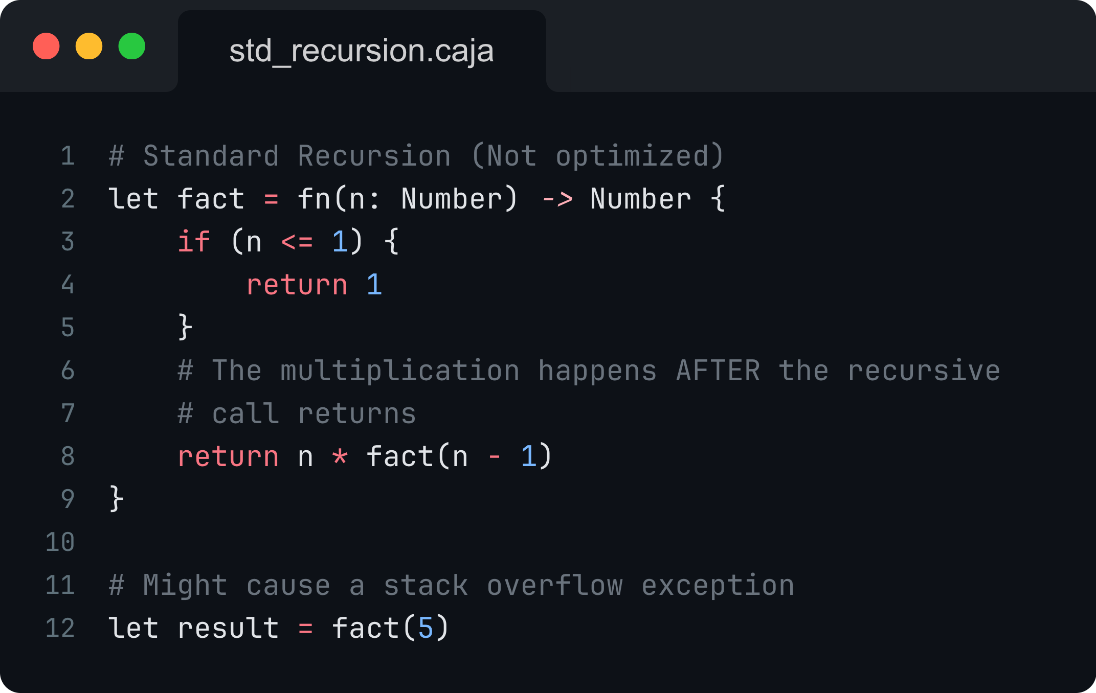 Standard Recursion Code