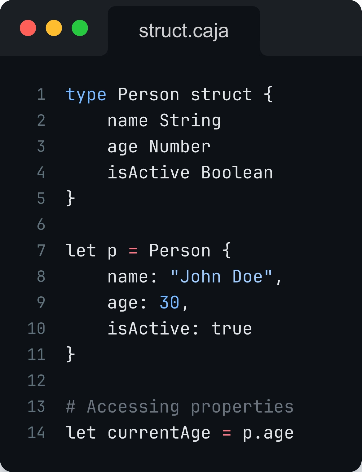 Struct Syntax